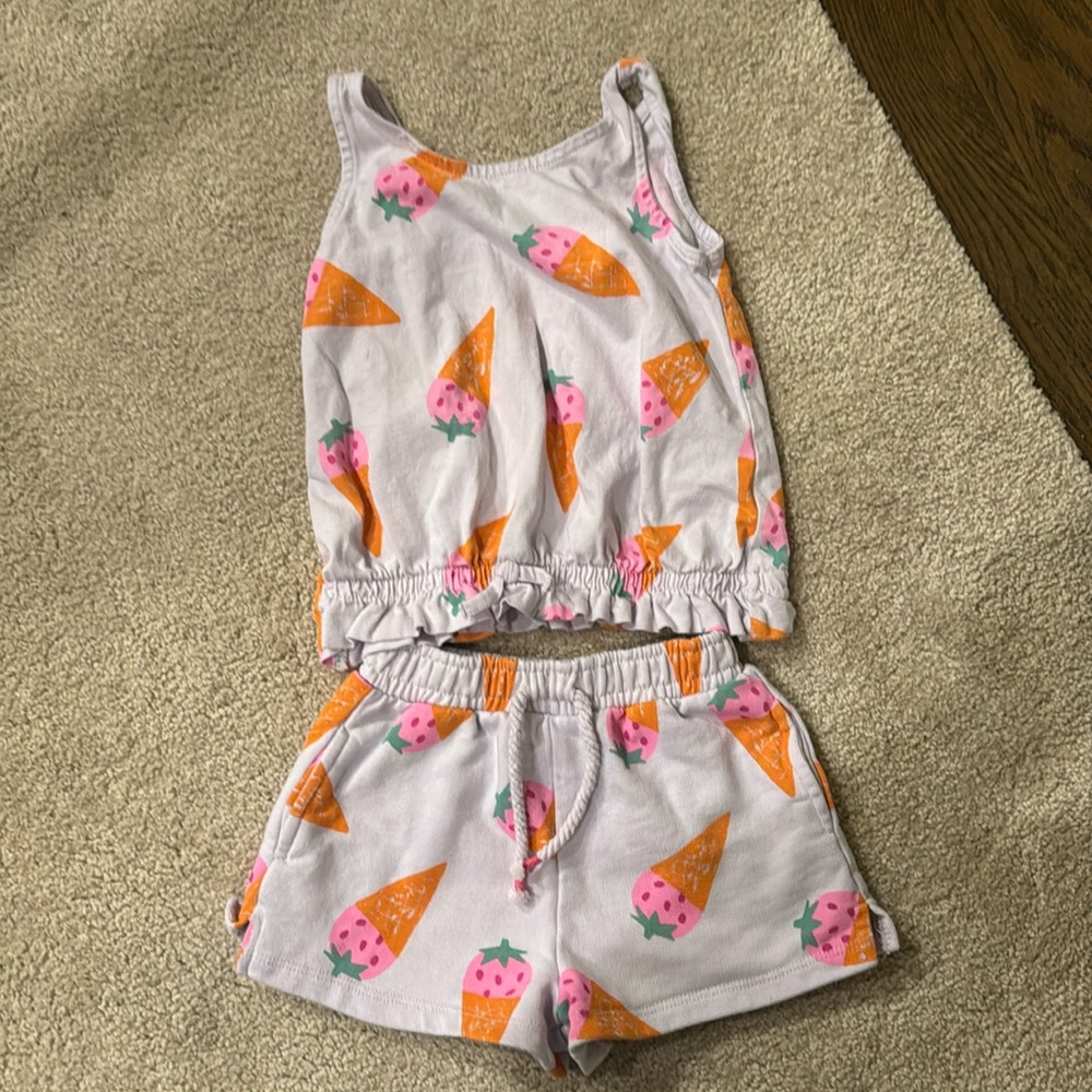 Zara printed sleeveless top and shorts matching set